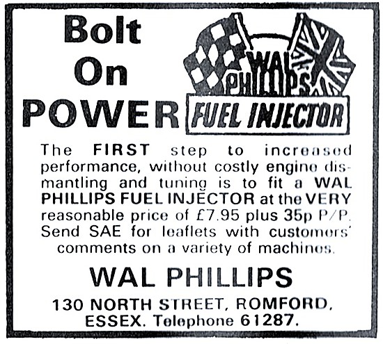 Wal Phillips Motor Cycle Engine Fuel Injectors                   