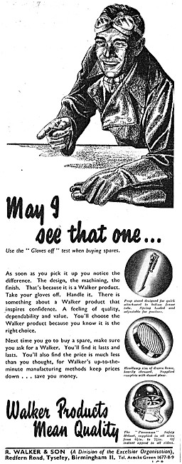 Walker Motorcycle Parts & Accessories 1954 Product Lines         