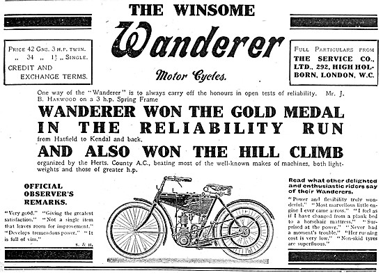 1910 Wanderer Motor Cycles - The Service Co Ltd                  