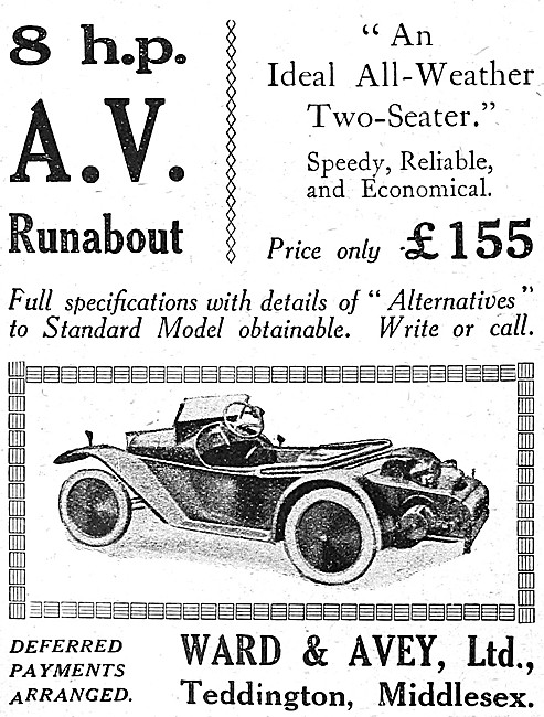 1921 A.V. Cars - A.V. 8 hp Runabout Car                          