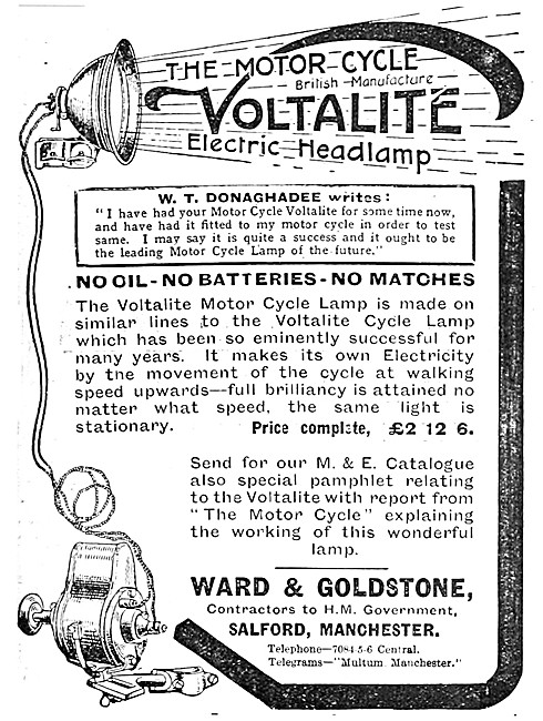 Ward & Goldstone Voltalite Electric Headlamps                    