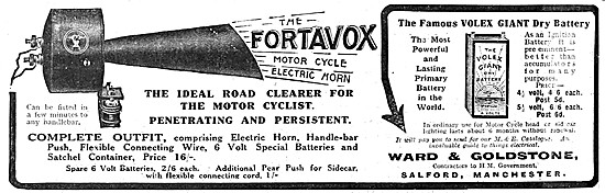 1912 Ward & Goldstone Fortavox Electric Motor Cycle Horn         
