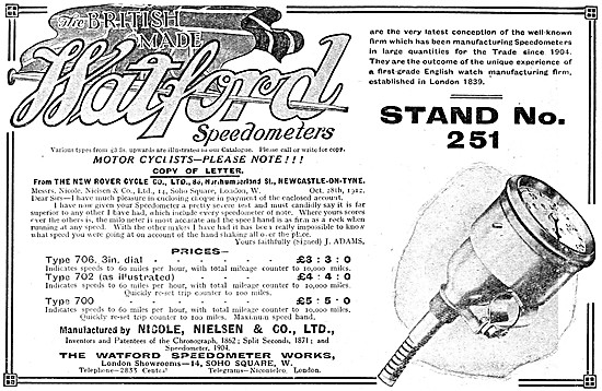 Watford Motor Cycle Speedometers                                 