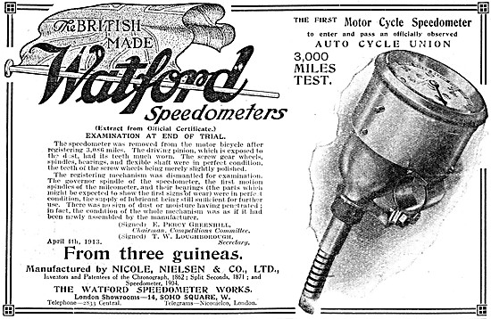 Watford Motor Cycle Speedometers                                 