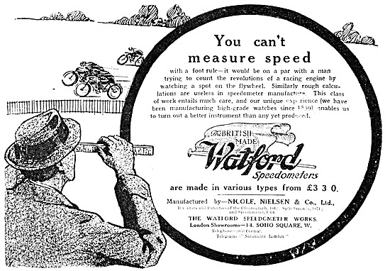 Watford Motor Cycle Speedometers 1914 Model                      