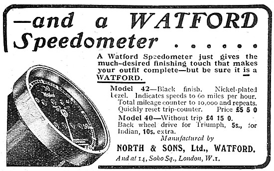Watford Motor Cycle Speedometers                                 