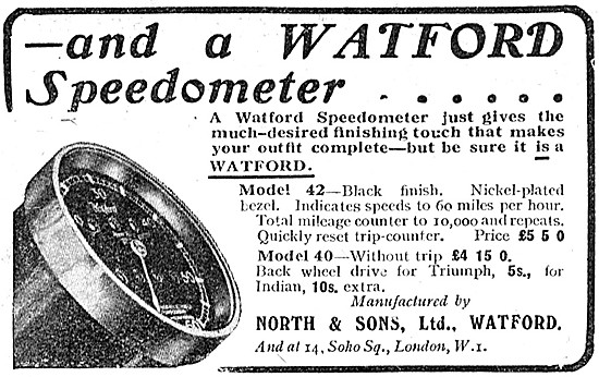 Watford Motor Cycle Speedometers                                 
