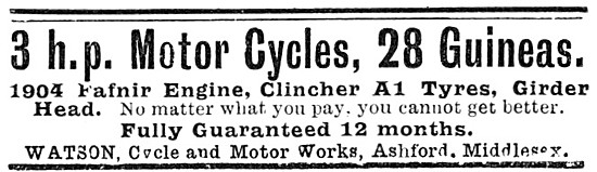1904 3 H.P. Watson Motor Cycle                                   