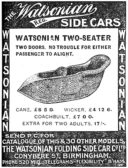 1914 Watsonian Sidecars                                          