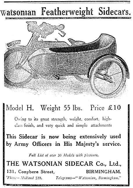 1914 Watsonian Model H Sidecar                                   