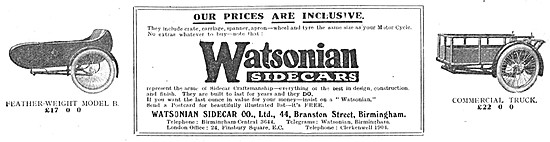 1923 Watsonian Modsel B Featherweight Sidecar - Commercial Truck 