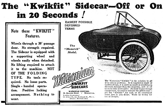 1927 Watsonian Kwikfit Sidecars - Watsonian Monarch Sidecar      