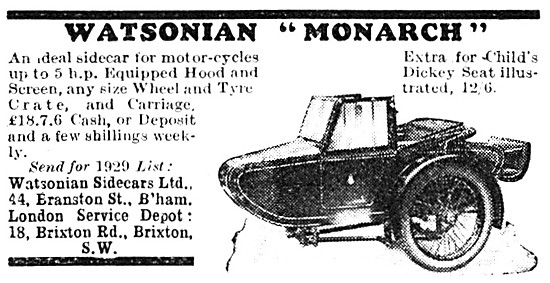 1928 Watsonian Monrach Sidecar                                   
