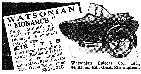 1931 Watsonian Monarch Sidecar                                   