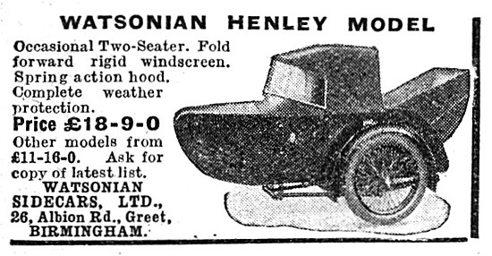 1936 Watsonian Henley Sidecar                                    