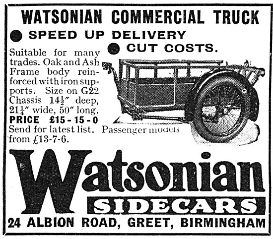 1938 Watsonian Commercial Truck Sidecar                          
