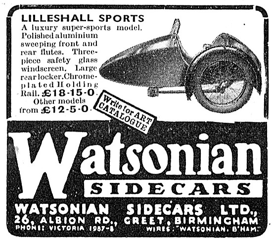 1939 Watsonian Lilleshall Sidecar                                