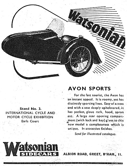 1948 Watsonian Avon Sports Sidecar                               