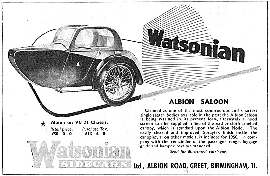 1949 Watsonian Albion Sidecar                                    