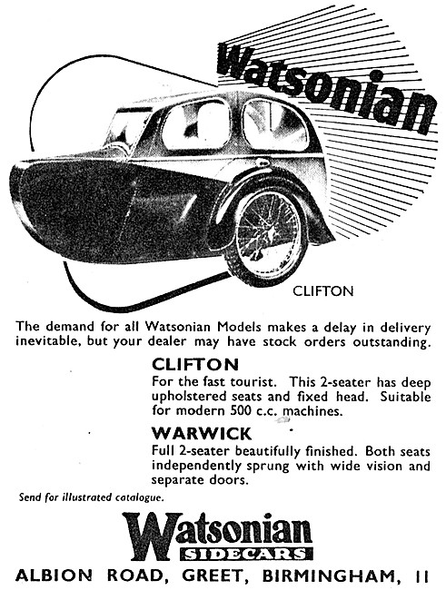 Watsonian Clifton Sidecars - Watsonian Warwick Sidecar           