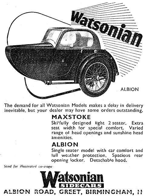 1950 Watsonian Albion Sidecar                                    