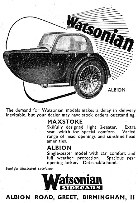 1951 Watsonian Albion Sidecar                                    