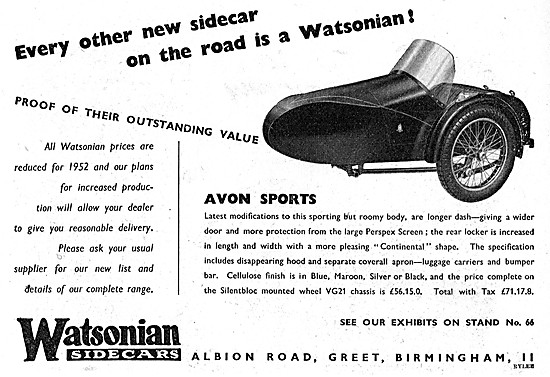 Watsonian Avon Sports Sidecar                                    