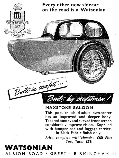 Watsonian Maxstoke Saloon Sidecar                                