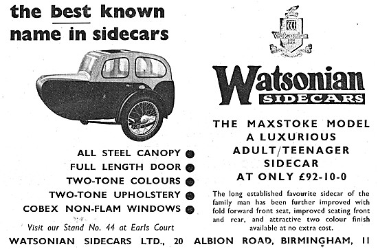 1958 Watsonian Maxstoke Sidecar                                  