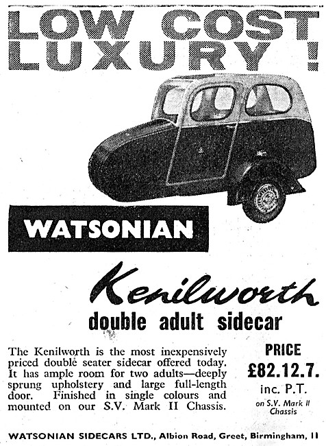 Watsonian Kenilworth Double Adult Sidecar                        