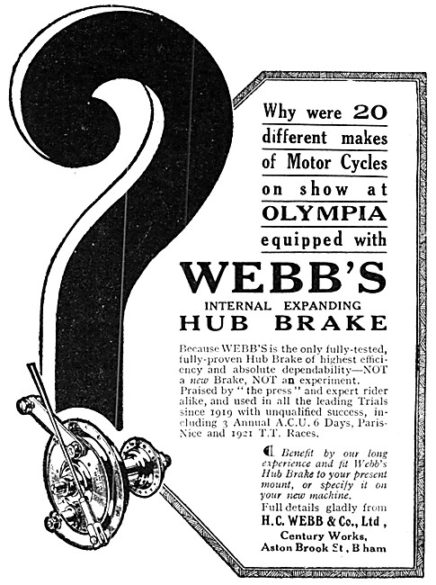 1921 Webbs Internal Expanding Hub Brakes                         
