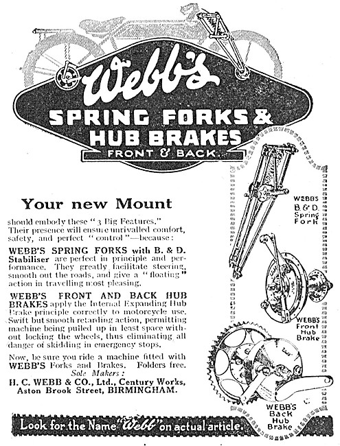 Webb Spring Forks &  Hub Brakes                                  