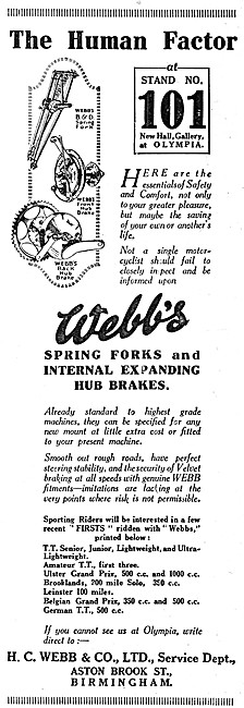 Webb Spring Forks & Internal Expanding Hub Brakes                