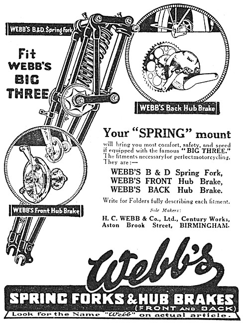 Webb Spring Forks & Hub Brakes                                   