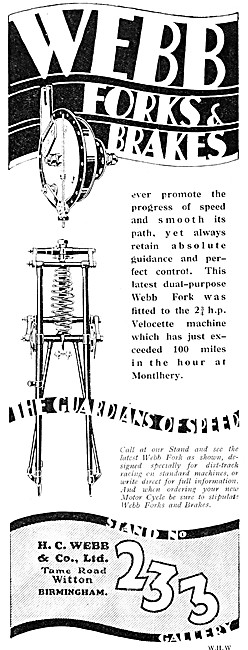 Webb Motor Cycle Forks & Brakes                                  