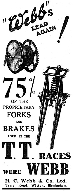 Webb Spring Forks & Internal Expanding Hub Brakes 1930           