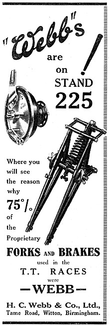 Webb Motor Cycle Forks & Brakes 1930                             