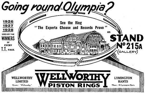 Wellworthy Piston Rings 1928 Advert                              