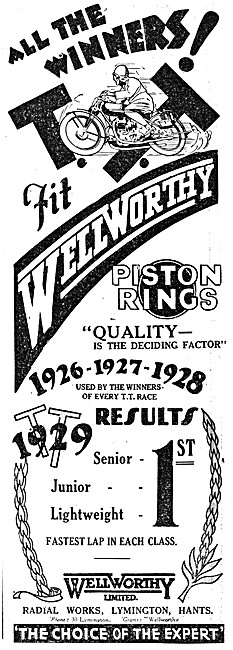 Wellworthy Motor Cycle Piston Rings                              