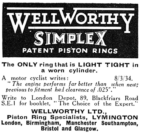Wellworthy Simplex Piston Rings                                  