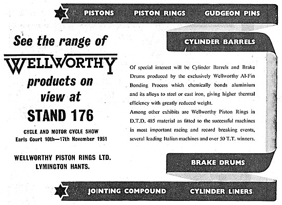 Wellworthy Pistons, Piston Rings, Gudgeon Pins & Cylinders       