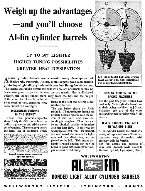 Wellworthy Alcan Al-Fin Cylinder Barrels                         
