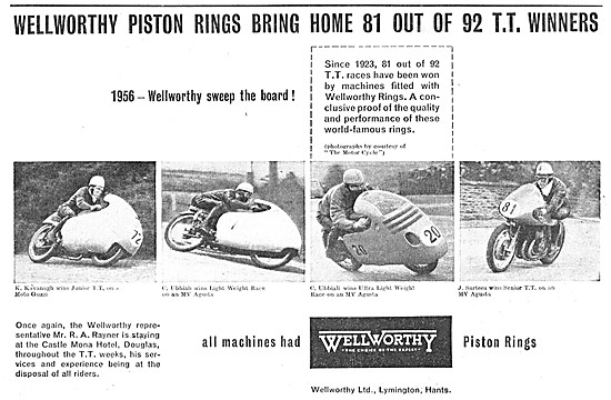 Wellworthy Piston Rings 1957 Advert                              
