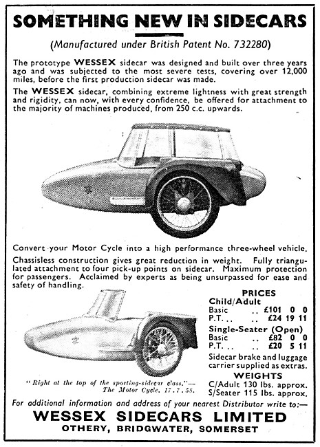 1958 Wessex Sidecars                                             