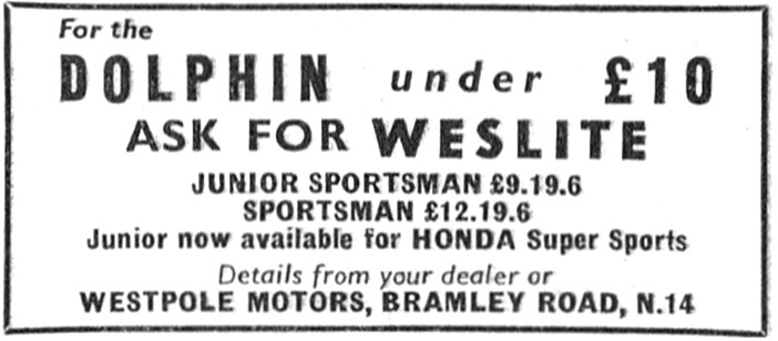 1964 Westlite Dolphin Motor Cycle Fairings                       