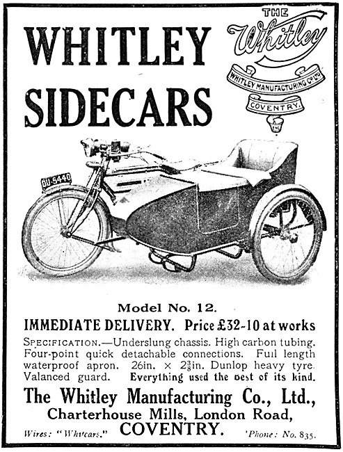The 1920 Whitley Model 12 Sidecar                                