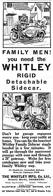 1927 Whitley Rigid Detachable Sidecar                            