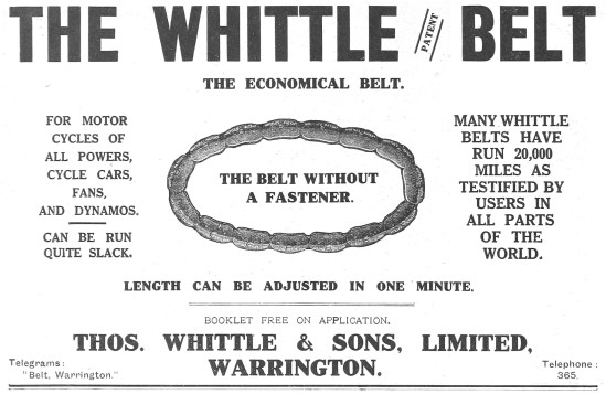 Whittle Motor Cycle Drive Belts                                  
