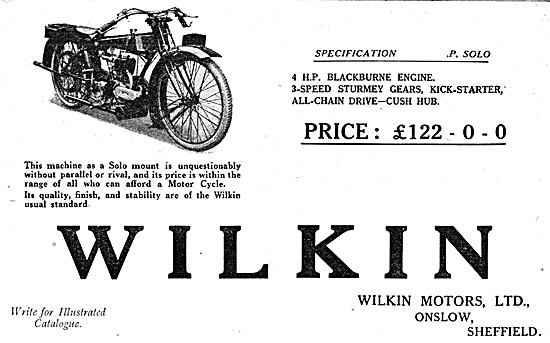 1921 4hp Wilkin Blackburne Motor Cycle                           