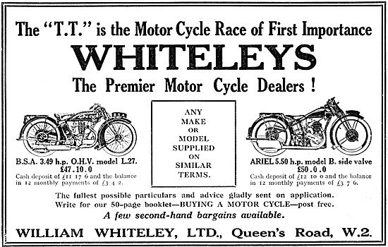 Whiteleys Motor Cycle Dealers                                    